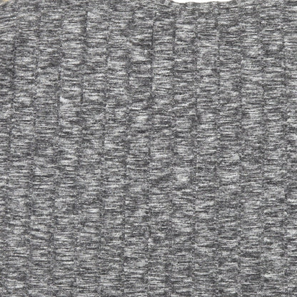 F&F Womens Grey Viscose Cropped T-Shirt Size 22 Crew Neck