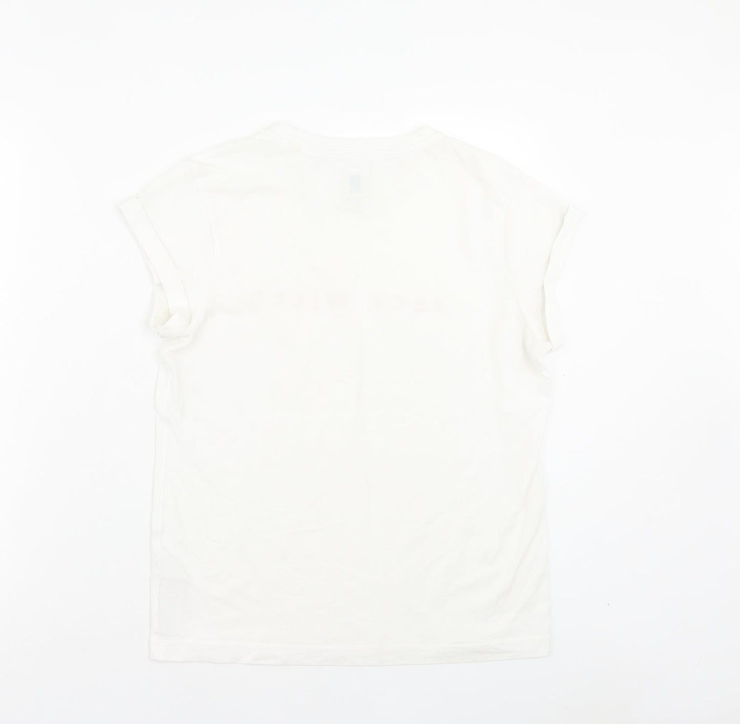 Jack Wills Womens White Polyester Basic T-Shirt Size 6 Crew Neck