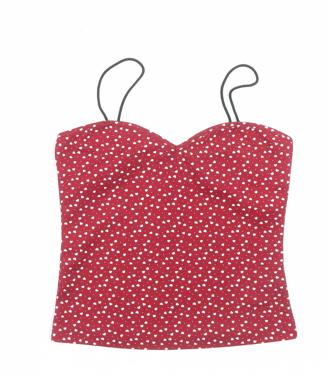 SheIn Womens Red Geometric Polyester Camisole Tank Size S Sweetheart - Heart Pattern