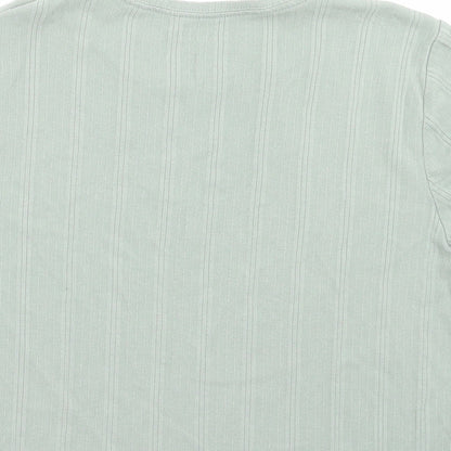 Primark Womens Green Cotton Cropped T-Shirt Size S Crew Neck - Lettuce Edging