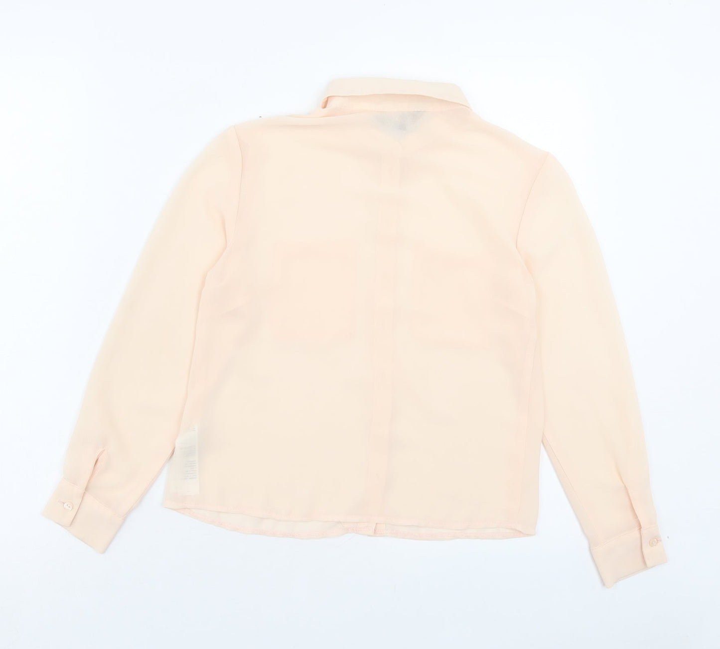 New Look Girls Pink Polyester Basic Button-Up Size 11 Years Collared Button