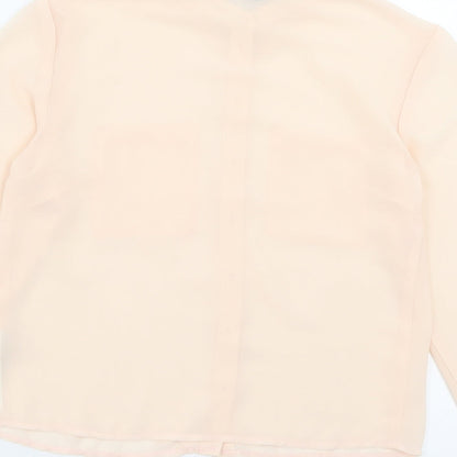 New Look Girls Pink Polyester Basic Button-Up Size 11 Years Collared Button