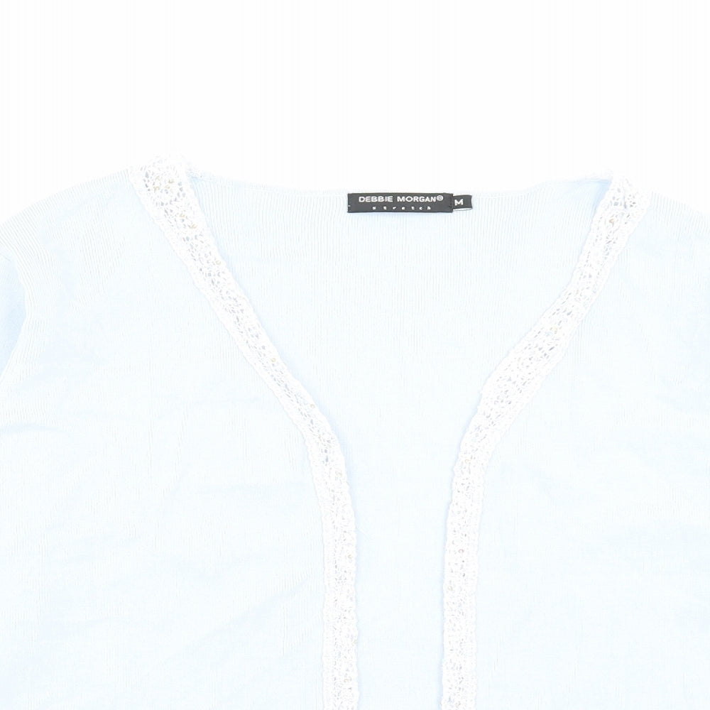 Womens UK Size M Debbie Morgan Blue Cardigan Jumper