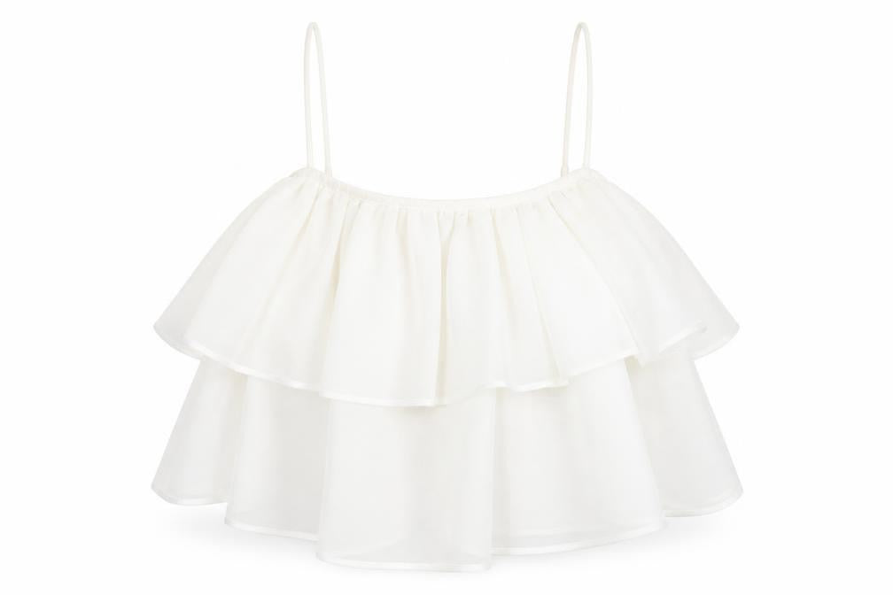 Womens UK Size 10 ASOS White Cropped Tank