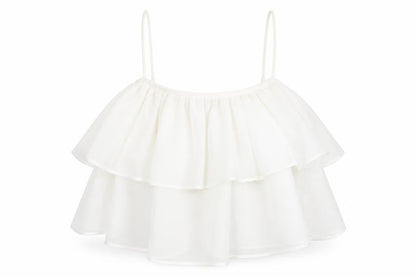 Womens UK Size 10 ASOS White Cropped Tank