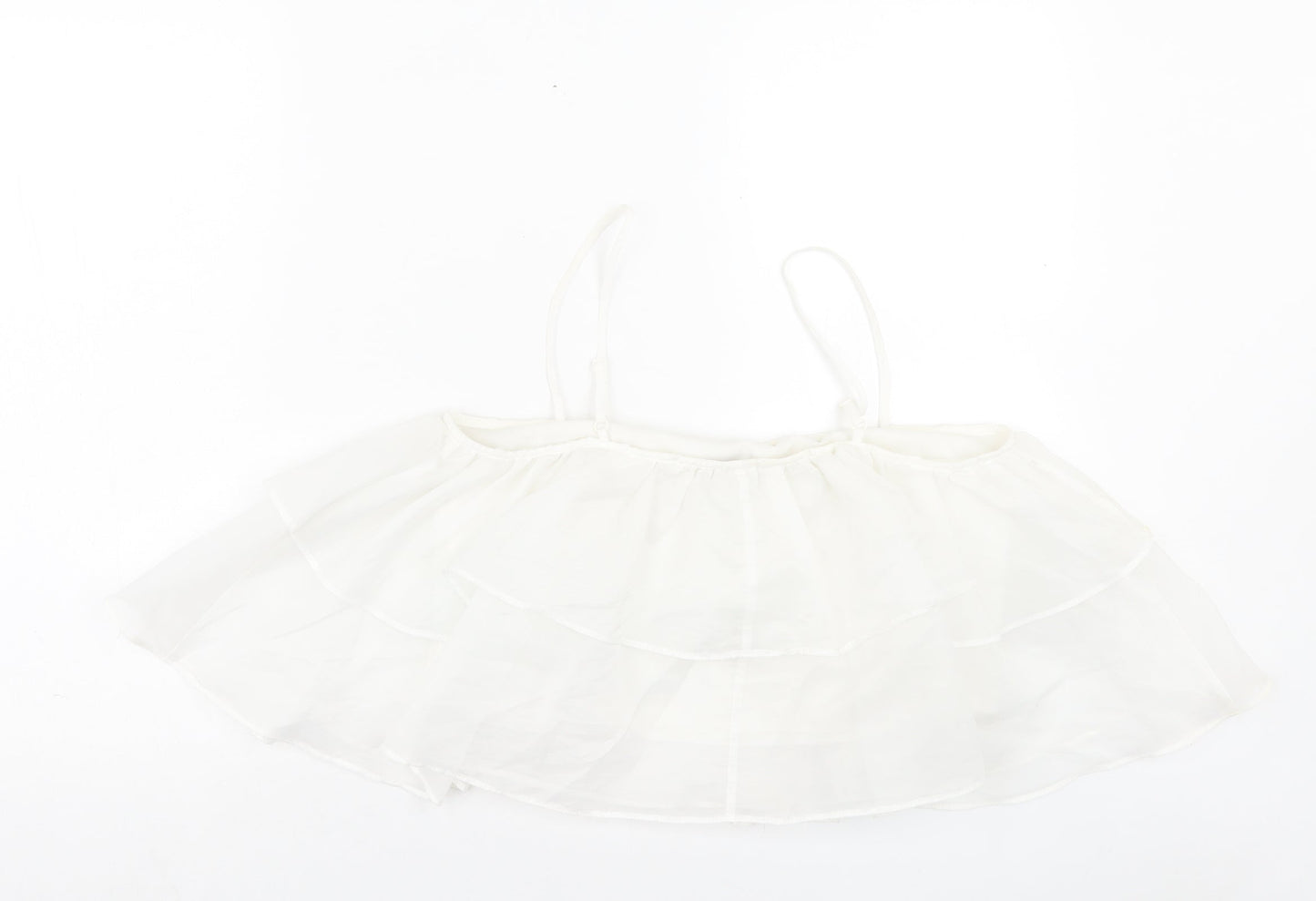 Womens UK Size 10 ASOS White Cropped Tank