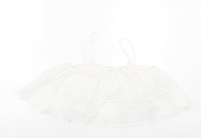 Womens UK Size 10 ASOS White Cropped Tank