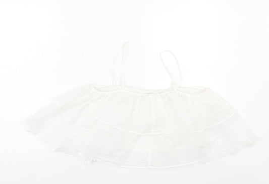 Womens UK Size 10 ASOS White Cropped Tank