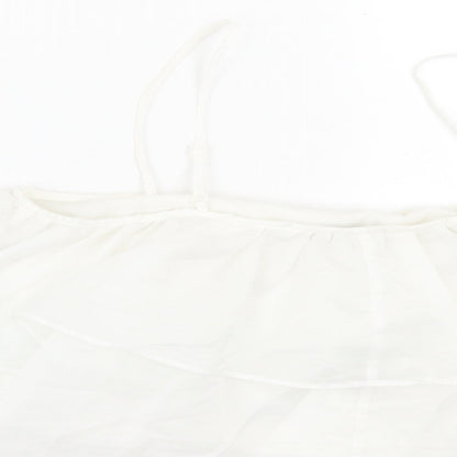 Womens UK Size 10 ASOS White Cropped Tank