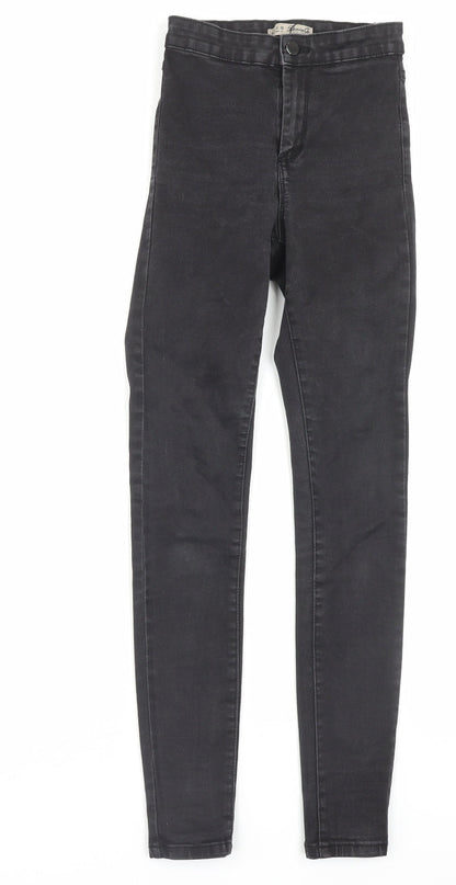 Denim & Co. Womens Black Cotton Skinny Jeans Size 6 L28 in Regular Button