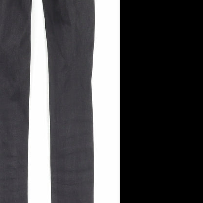 Denim & Co. Womens Black Cotton Skinny Jeans Size 6 L28 in Regular Button