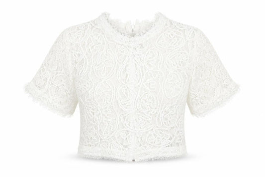 Womens UK Size 6 Cameo Rose White Cropped T-Shirt