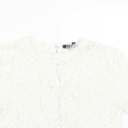 Womens UK Size 6 Cameo Rose White Cropped T-Shirt