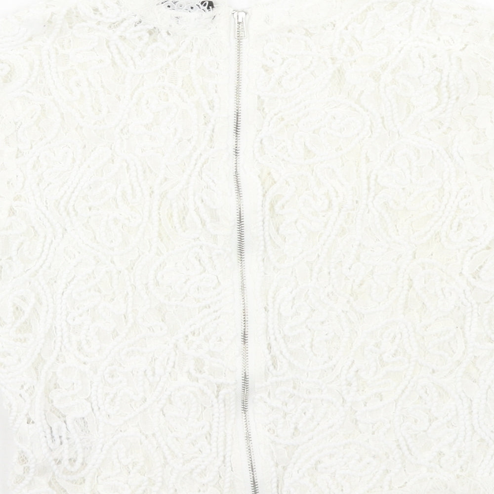 Womens UK Size 6 Cameo Rose White Cropped T-Shirt