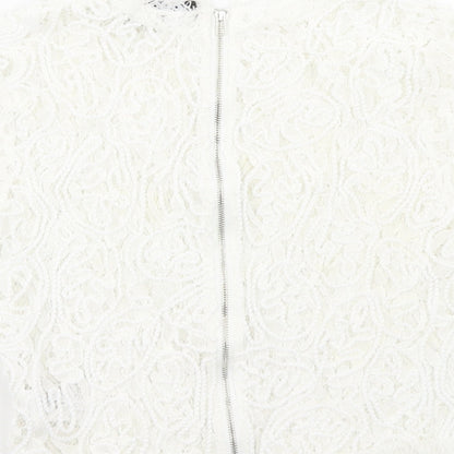 Womens UK Size 6 Cameo Rose White Cropped T-Shirt