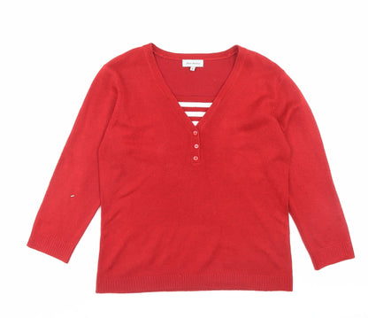 Womens UK Size S Ann Marie Red Pullover Jumper