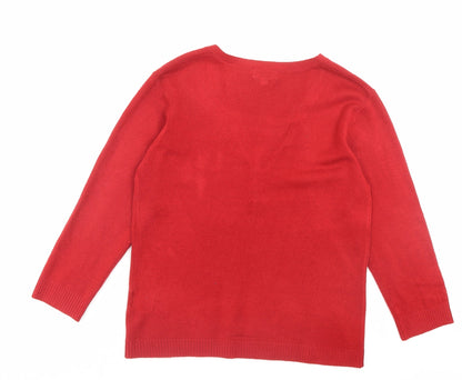 Womens UK Size S Ann Marie Red Pullover Jumper