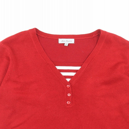 Womens UK Size S Ann Marie Red Pullover Jumper