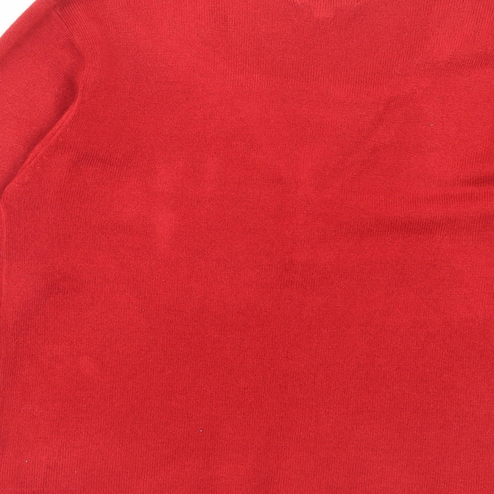 Womens UK Size S Ann Marie Red Pullover Jumper