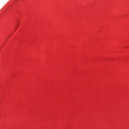 Womens UK Size S Ann Marie Red Pullover Jumper