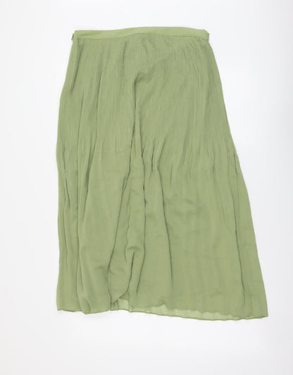 Marks and Spencer Womens Green Polyester Pleated Set Size 14 Zip