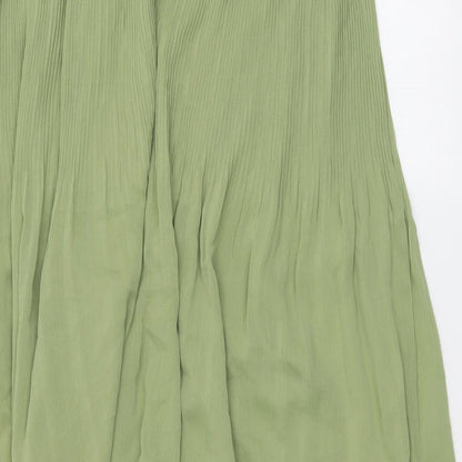 Marks and Spencer Womens Green Polyester Pleated Set Size 14 Zip