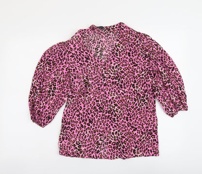 Womens UK Size 6 Marks and Spencer Pink Basic Button-Up
