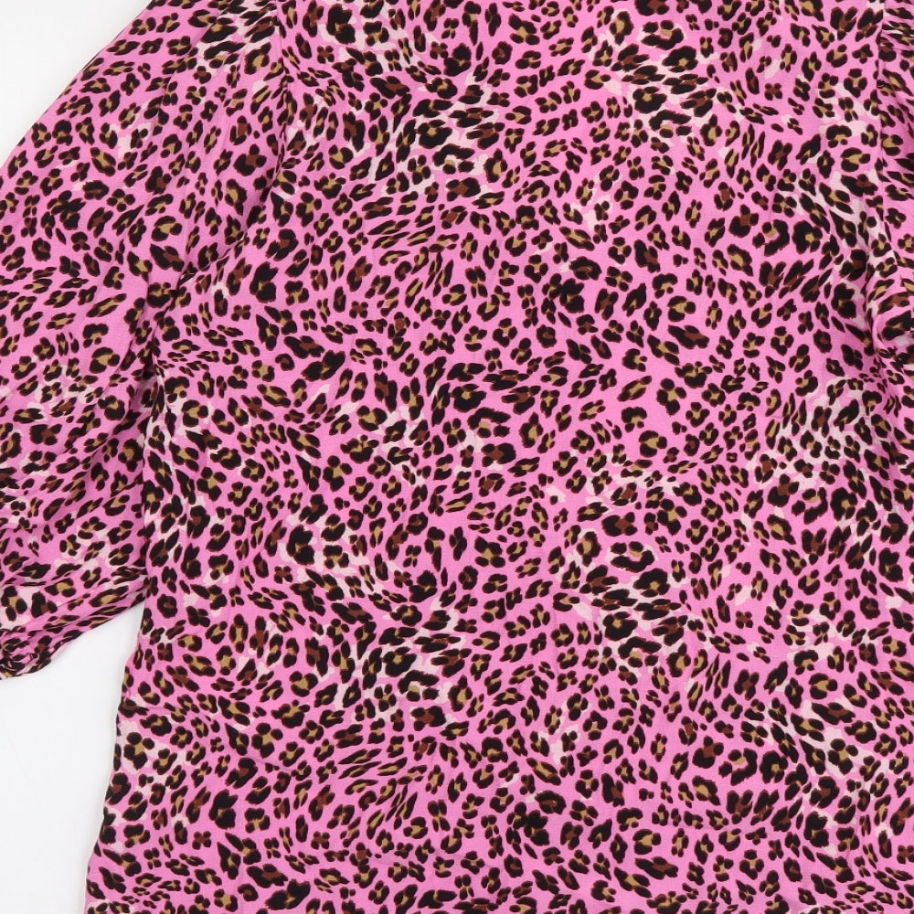 Womens UK Size 6 Marks and Spencer Pink Basic Button-Up