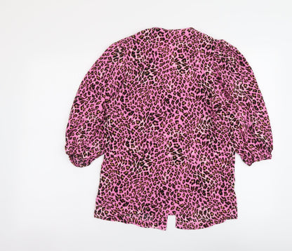 Womens UK Size 8 Marks and Spencer Pink Basic Button-Up