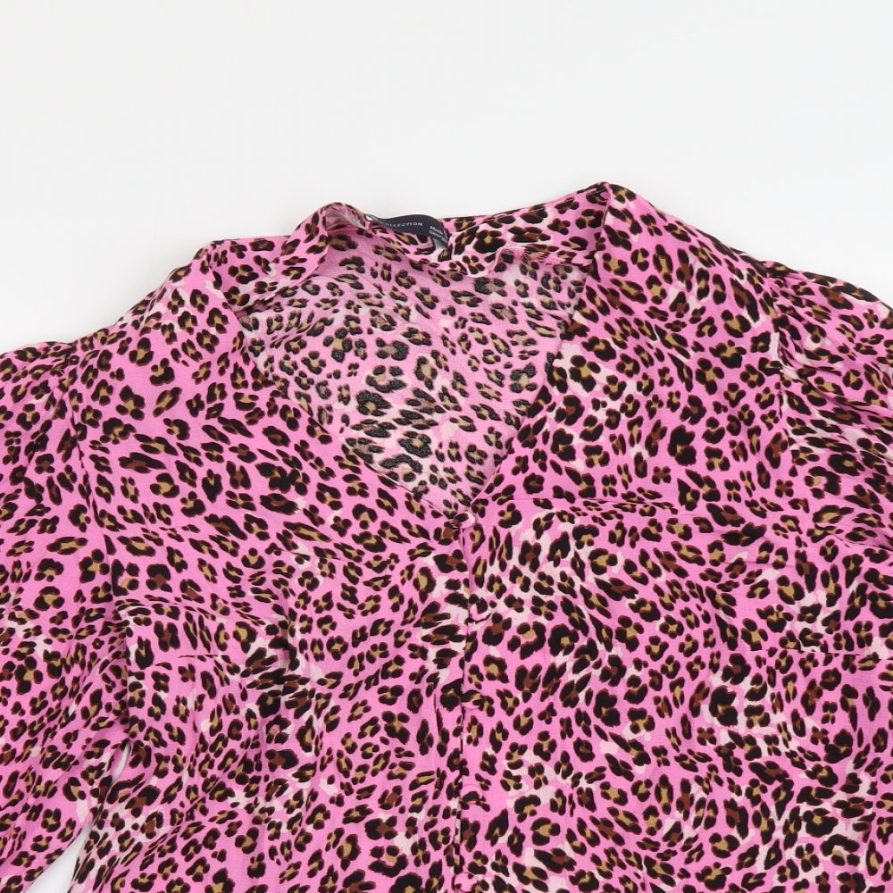 Womens UK Size 8 Marks and Spencer Pink Basic Button-Up