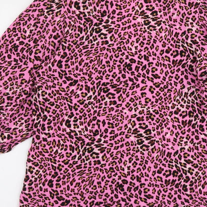 Womens UK Size 8 Marks and Spencer Pink Basic Button-Up
