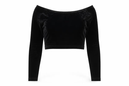 Womens UK Size S American Apparel Black Cropped Blouse