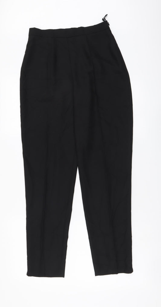 Per Una Womens Black Polyester Trousers Size 10 L28 in Regular Zip