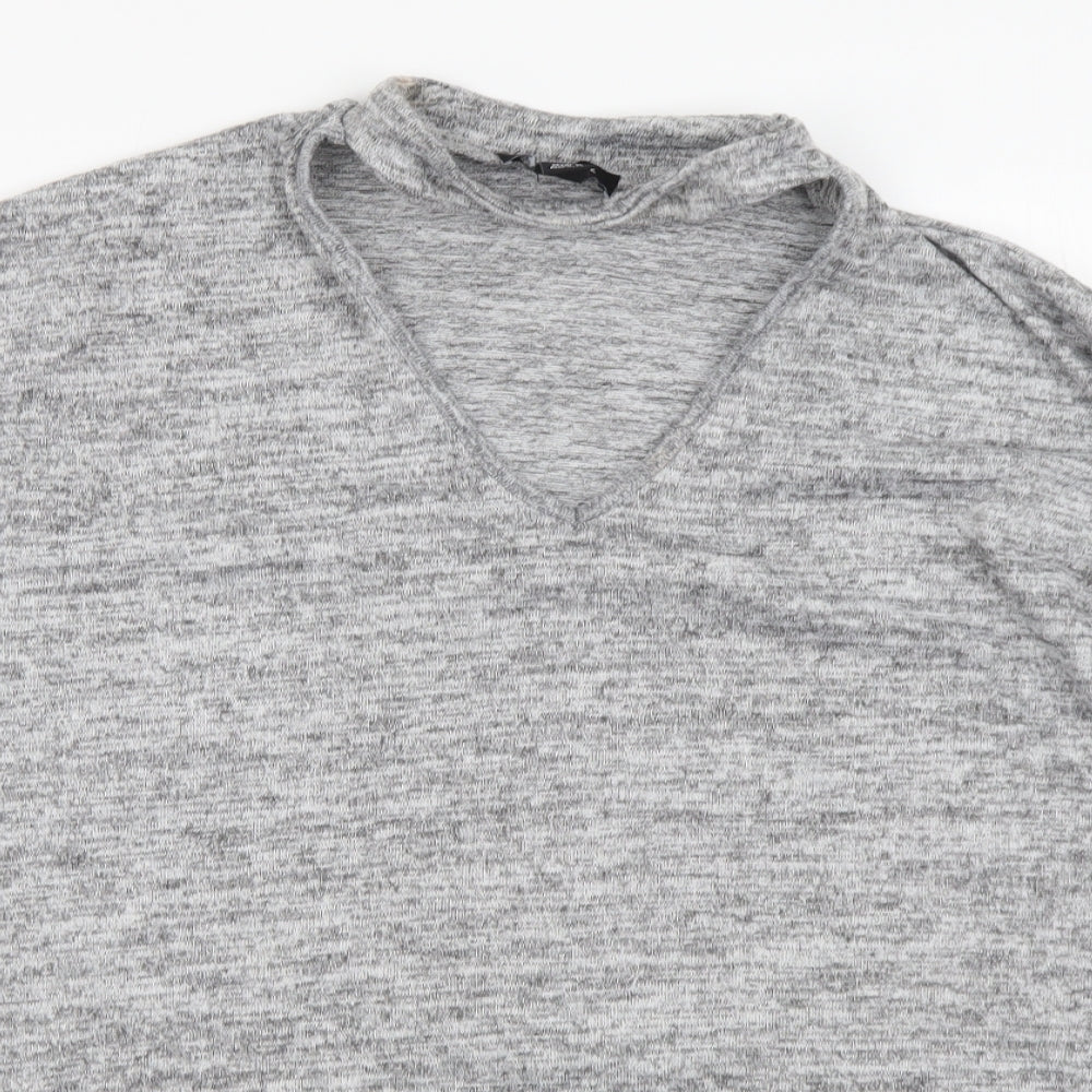 Womens UK Size S New Look Grey Basic T-Shirt