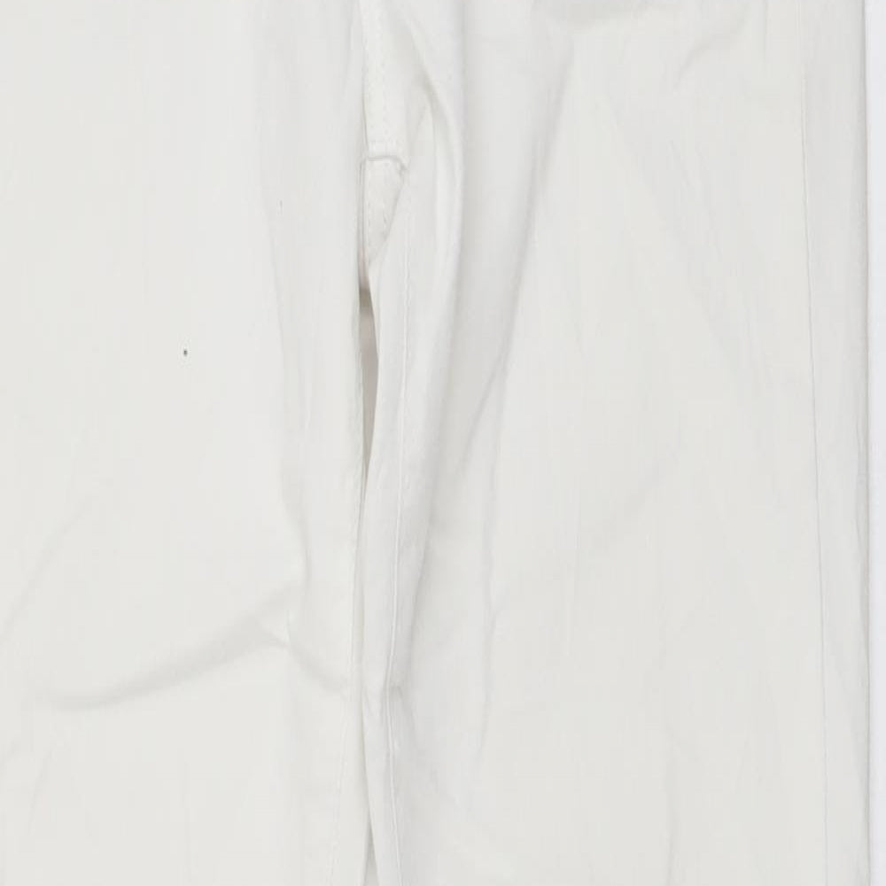 Topshop Womens White Cotton Skinny Jeans Size 28 in L27 in Regular Button