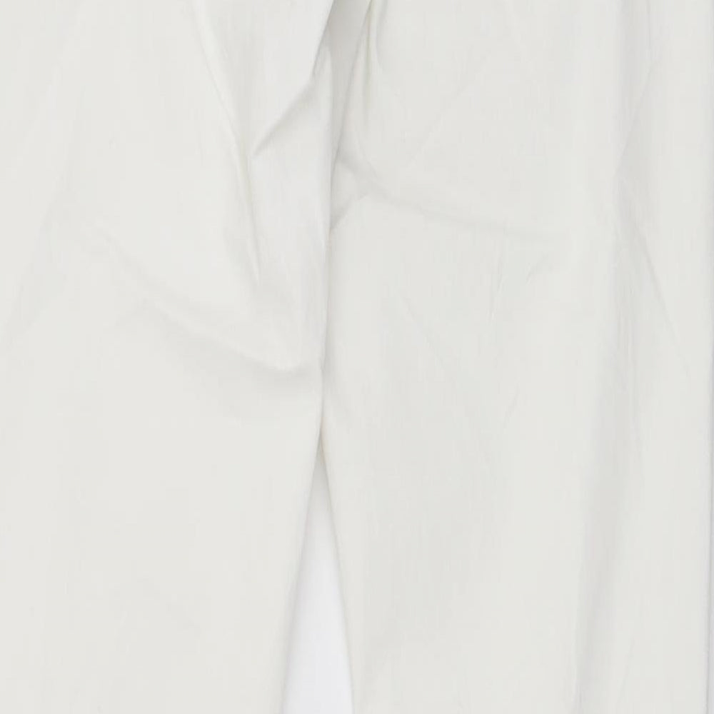 Topshop Womens White Cotton Skinny Jeans Size 28 in L27 in Regular Button