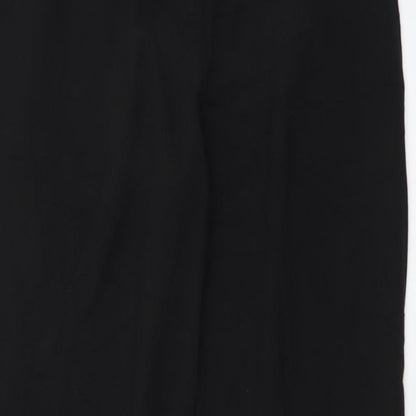 Elimma Collection Womens Black Polyester Trousers Size 14 L30 in Regular Button
