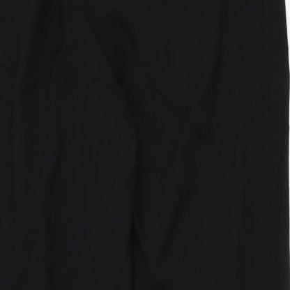 Elimma Collection Womens Black Polyester Trousers Size 14 L30 in Regular Button