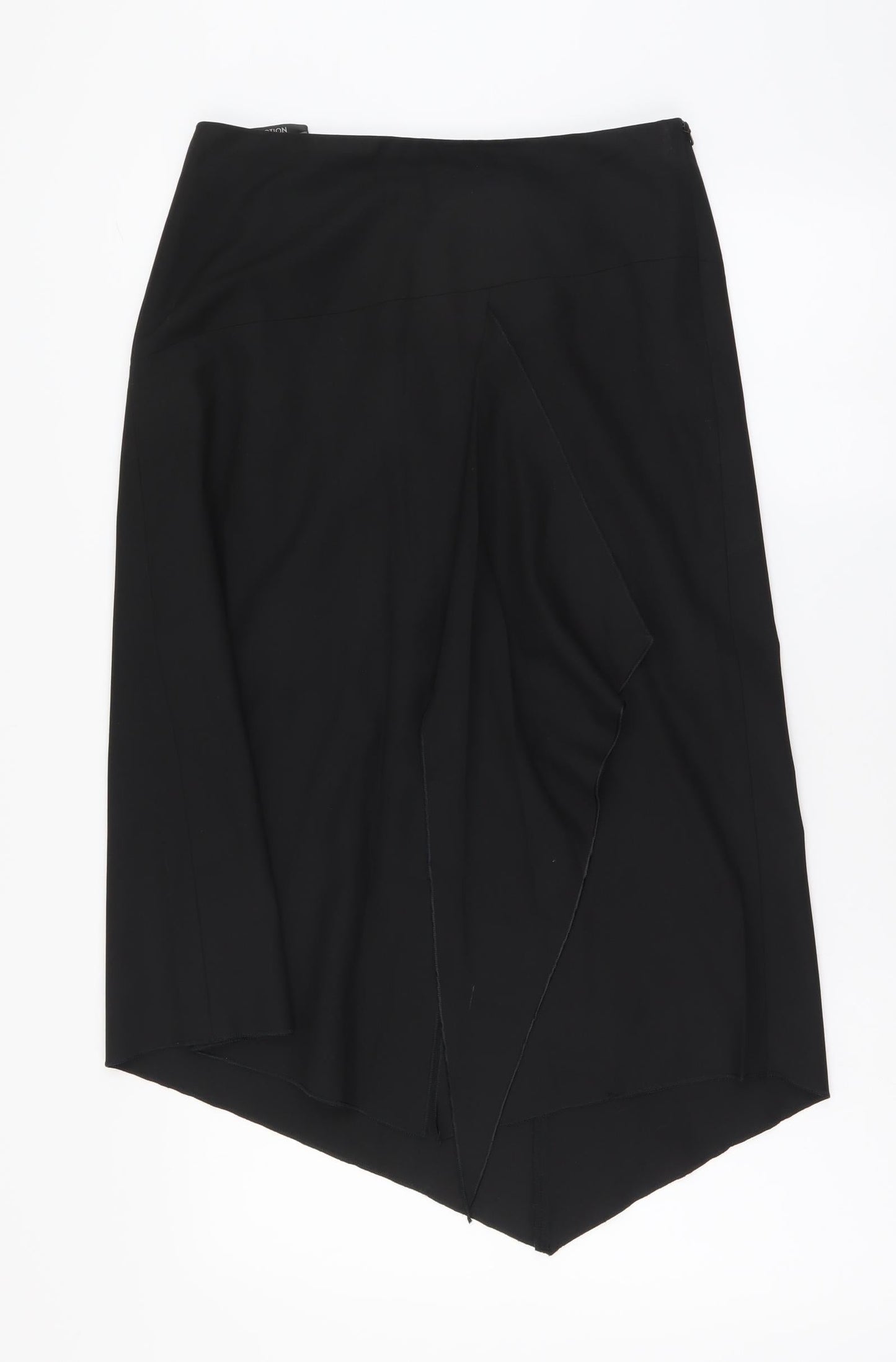 Marks and Spencer Womens Black Polyester A-Line Skirt Size 10 Zip