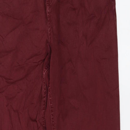 Marks and Spencer Womens Red Cotton Skinny Jeans Size 12 L27 in Regular Button
