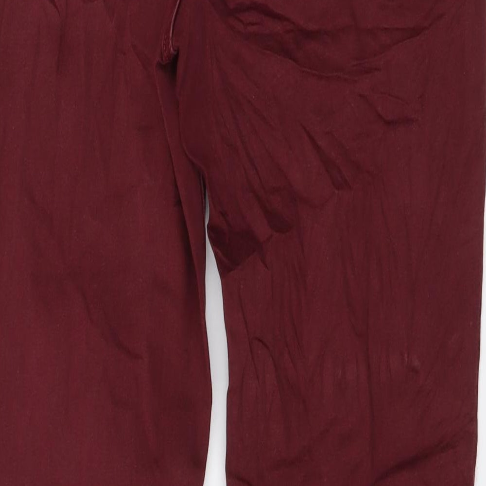 Marks and Spencer Womens Red Cotton Skinny Jeans Size 12 L27 in Regular Button