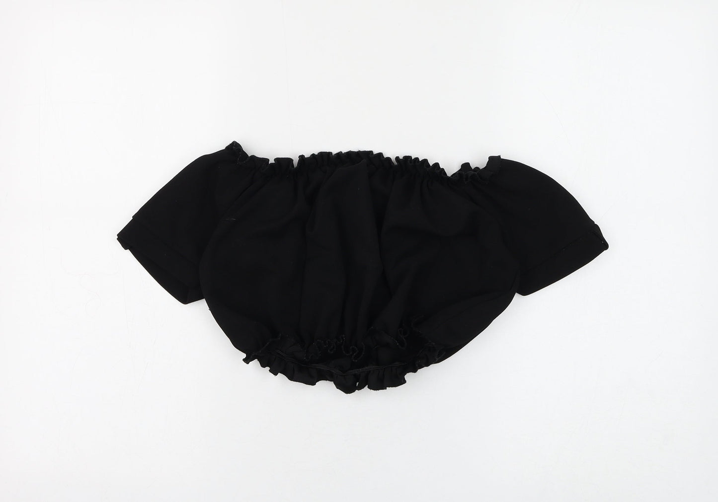 Womens UK Size 12 Cameo Rose Black Cropped Blouse