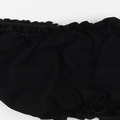 Womens UK Size 12 Cameo Rose Black Cropped Blouse