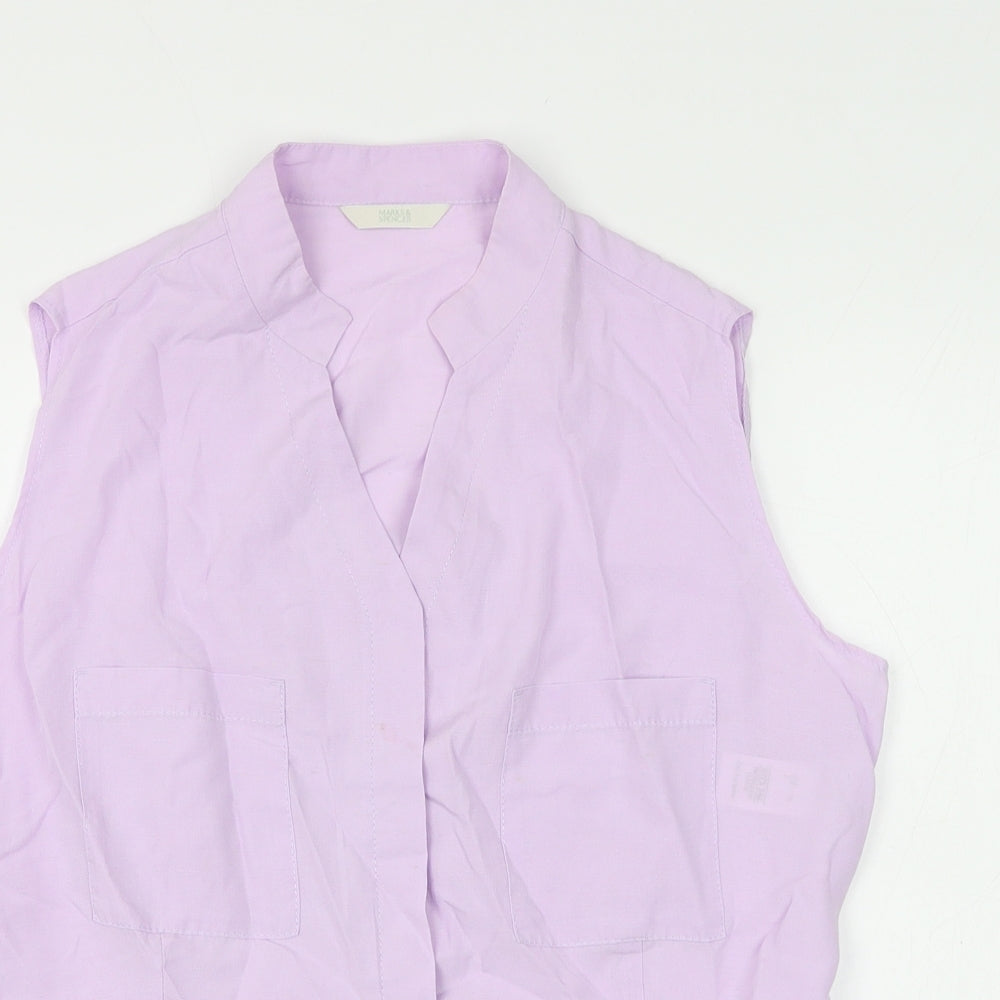 Womens UK Size 14 Marks and Spencer Purple Basic Blouse