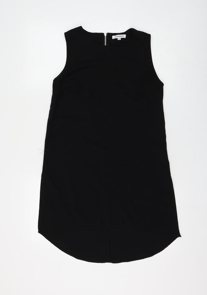 Glamorous Womens Black Polyester Shift Size S Round Neck Zip