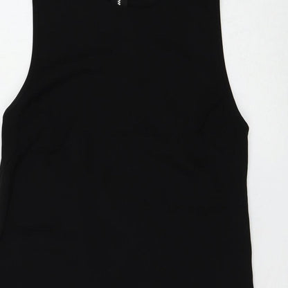 Glamorous Womens Black Polyester Shift Size S Round Neck Zip