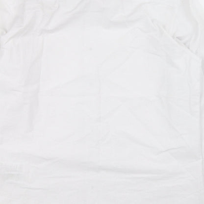 The Collection Mens White Cotton Button-Up Size M Collared Button