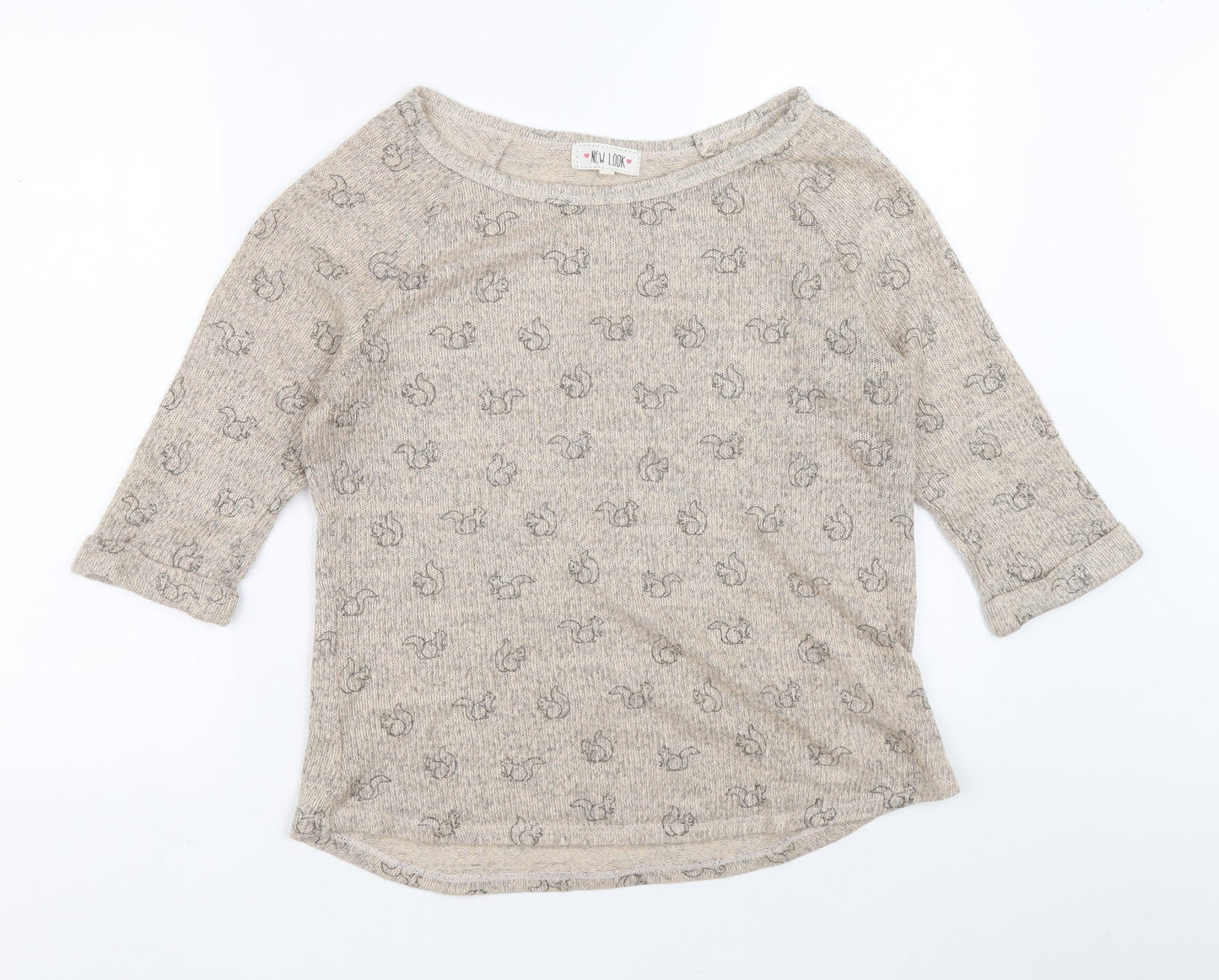 Womens UK Size 14 New Look Brown Henley Jumper