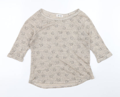 Womens UK Size 14 New Look Brown Henley Jumper