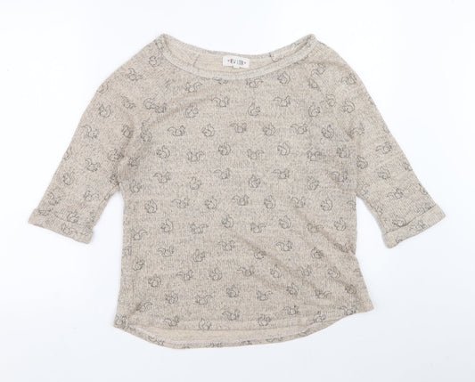 Womens UK Size 14 New Look Brown Henley Jumper